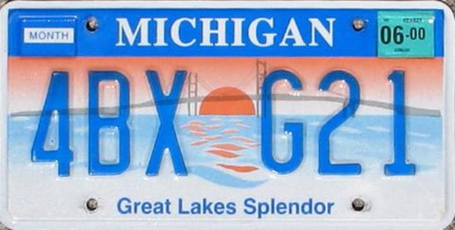 current michigan license plate tag color